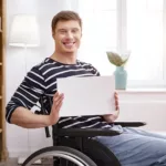 Young guy in wheelchair