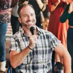 handicapped middle aged man